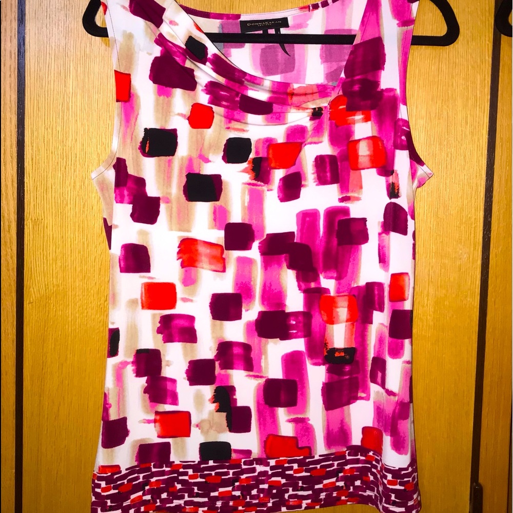 Donna Karen colorful Sleeveless Blouse Size Small